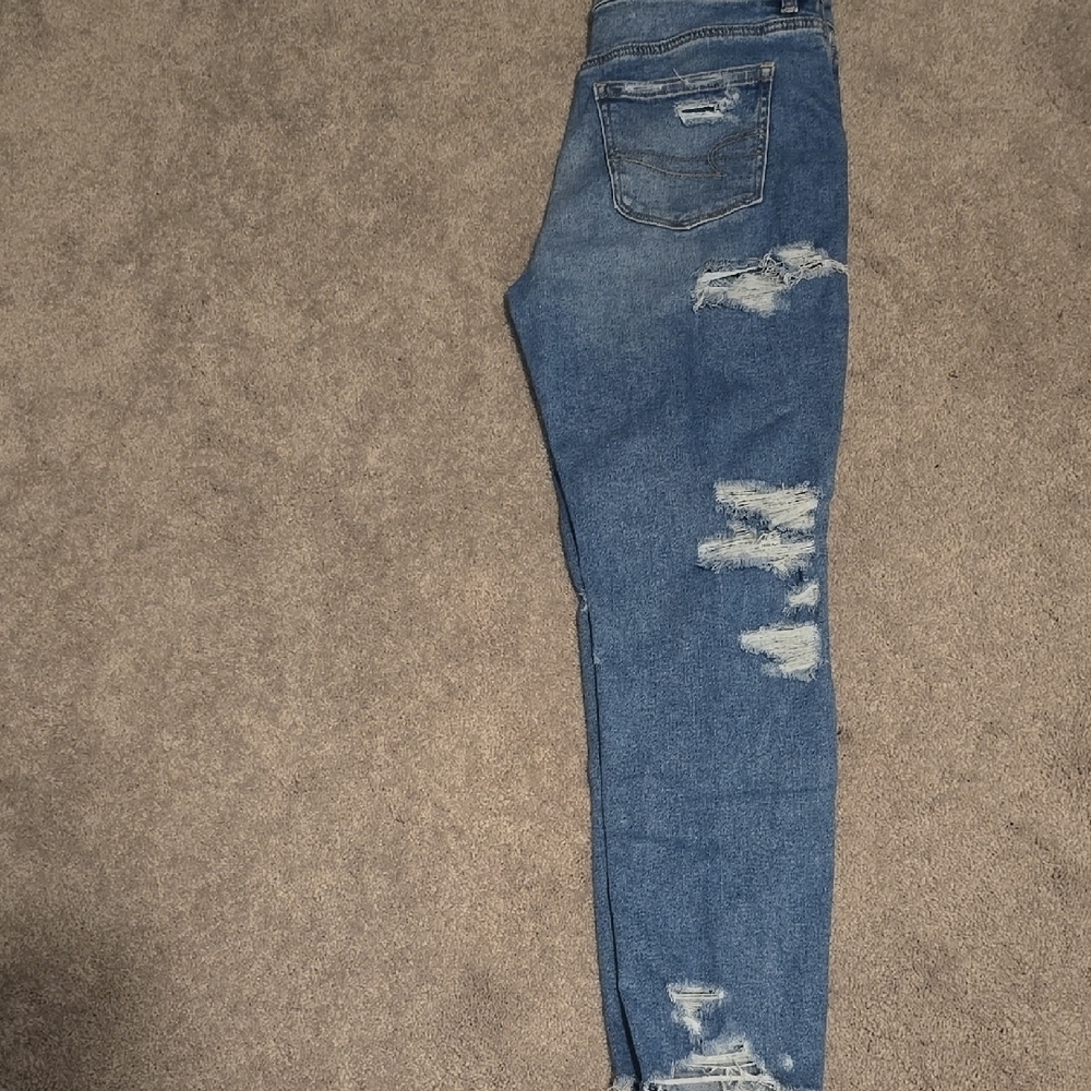 Distressed Blue Jeans